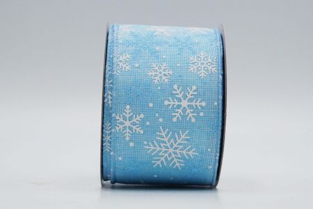 Textured Snowflakes Wired Ribbon_KF7417GC-12-216_blue